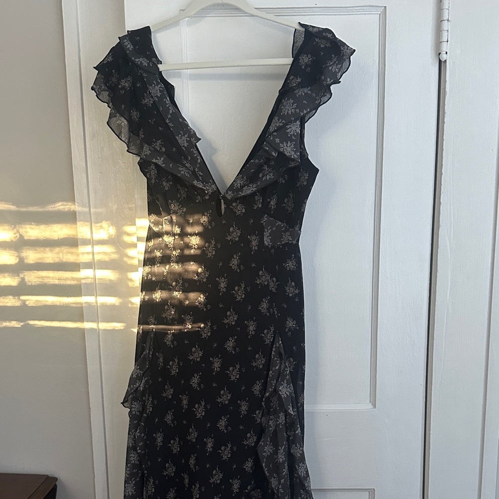 Free People Black Floral Dress